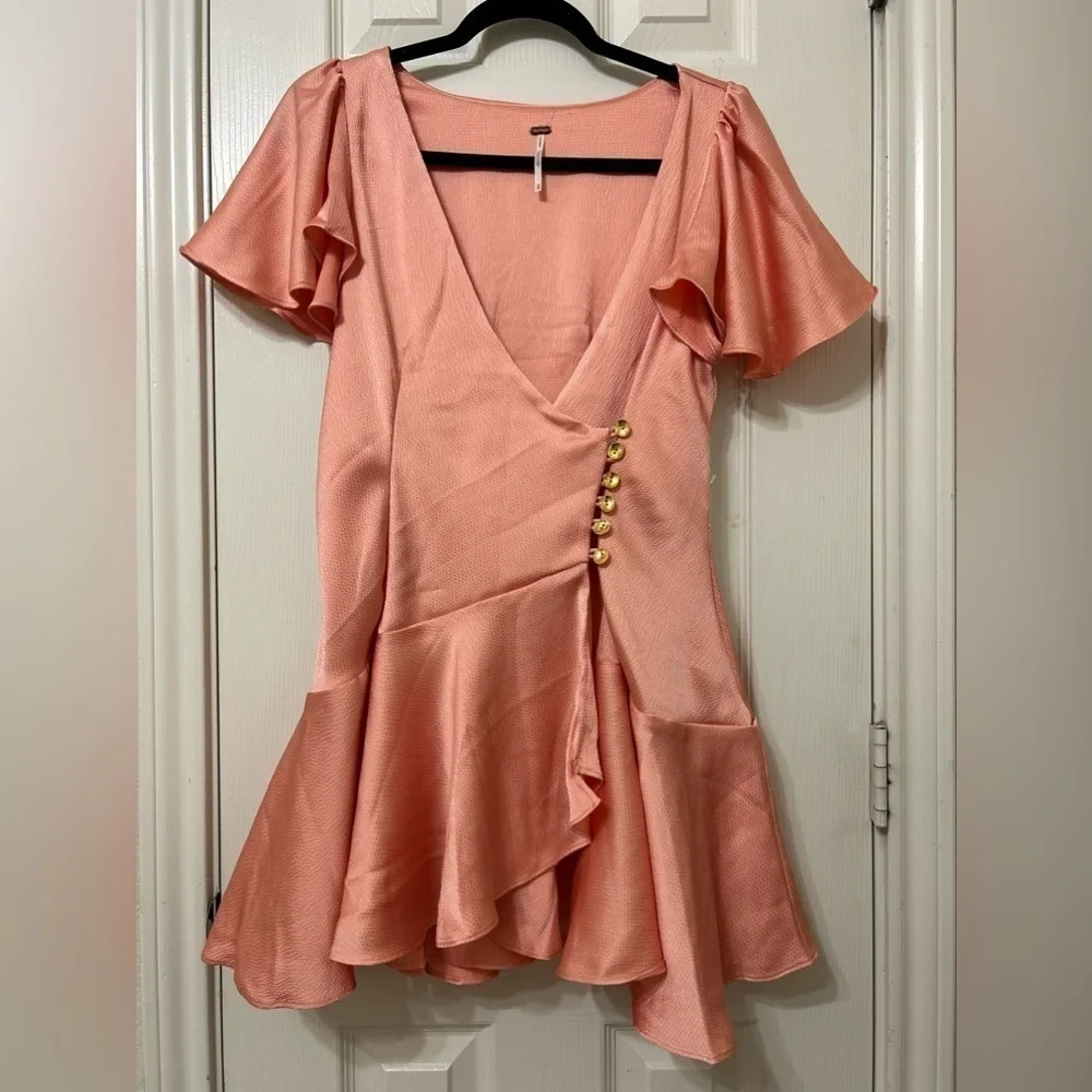 NWOT Free People, Scarlett Mini Dress, XS, Pink